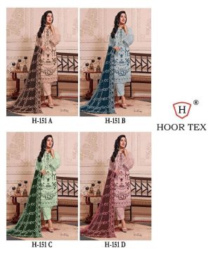 HOOR TEX H 151 A TO D SALWAR SUITS WHOLESALE