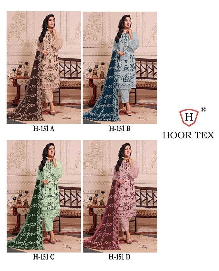 HOOR TEX H 151 A TO D SALWAR SUITS WHOLESALE