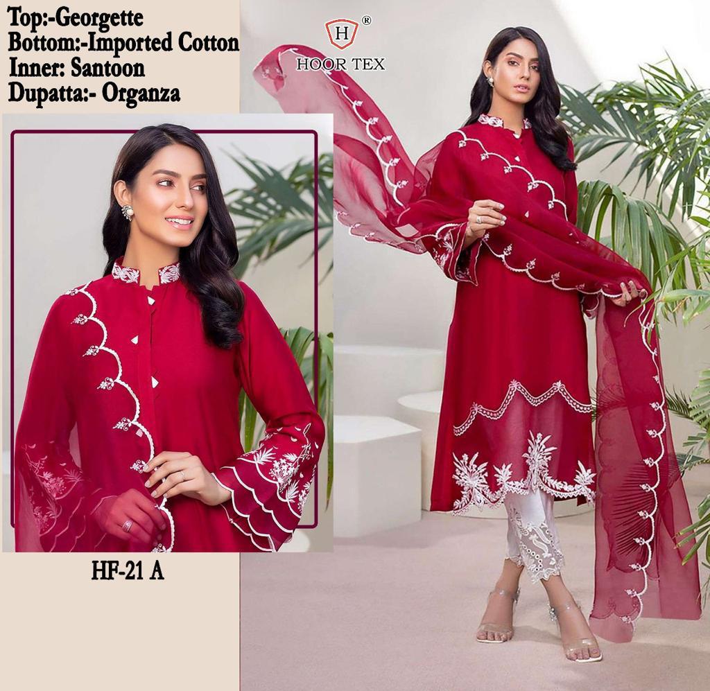 HOOR TEX HF 21 A TO F READYMADE SALWAR SUITS