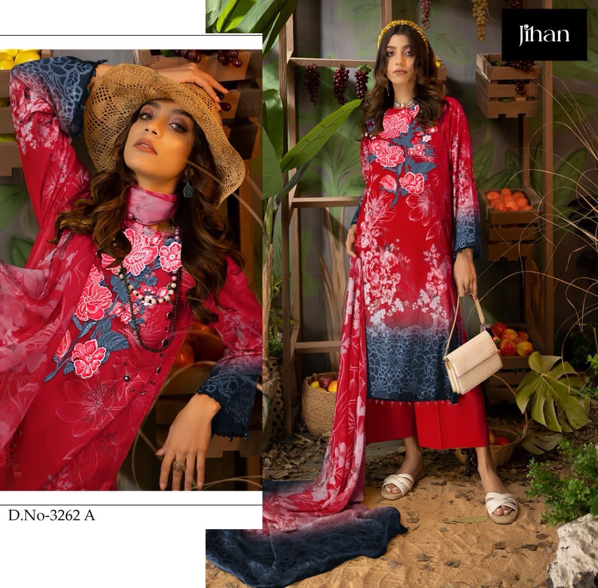 JIHAN 3262 A PAKISTANI SALWAR SUITS WHOLESALE