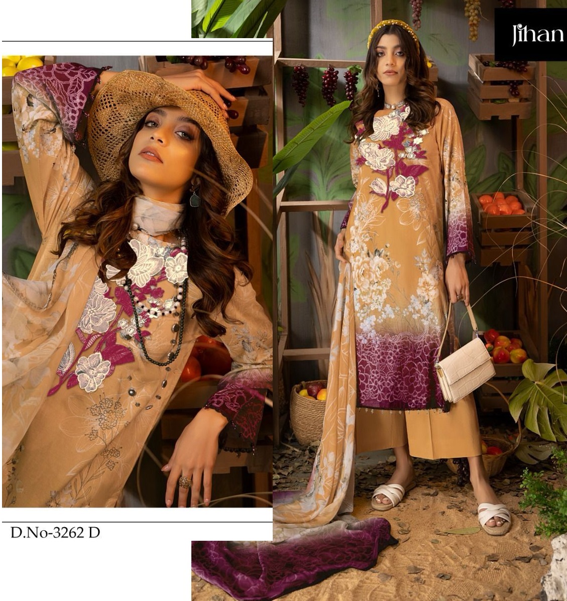 JIHAN 3262 D PAKISTANI SALWAR SUITS WHOLESALE