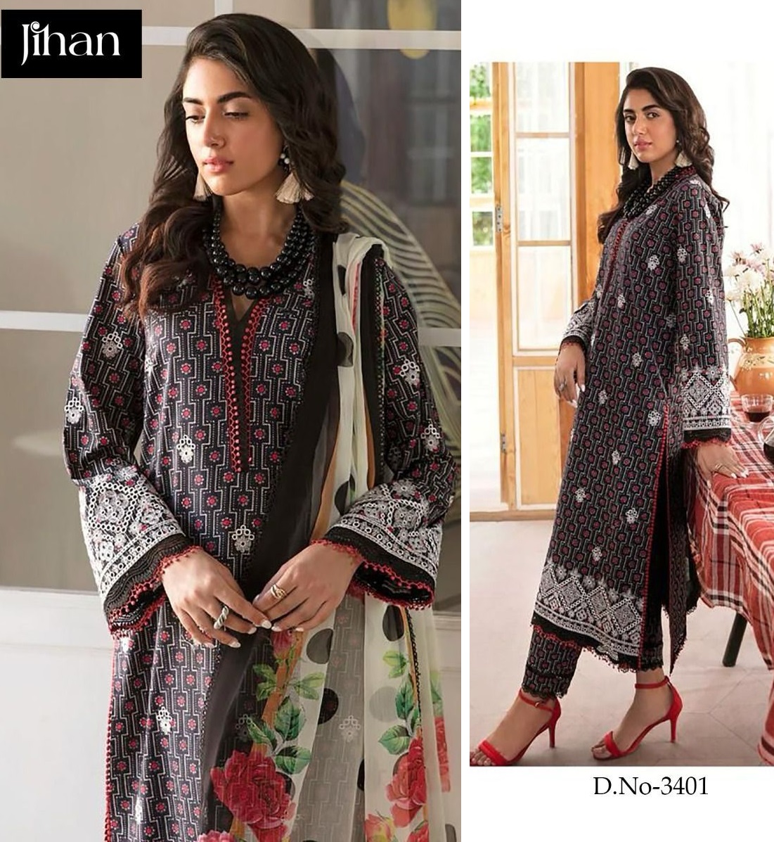 JIHAN 3401 PAKISTANI SALWAT SUITS IN INDIA