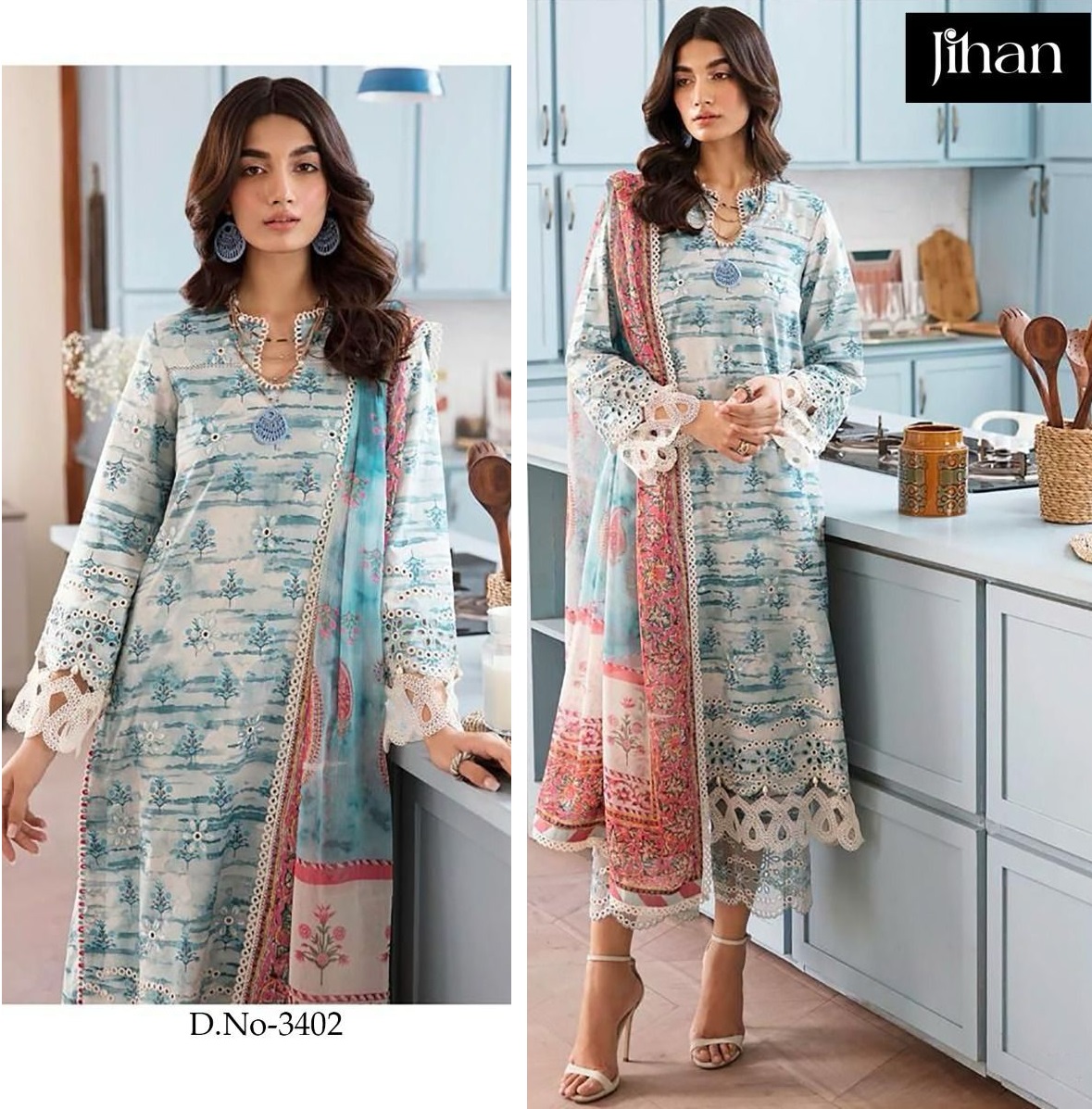 JIHAN 3402 PAKISTANI SALWAT SUITS IN INDIA