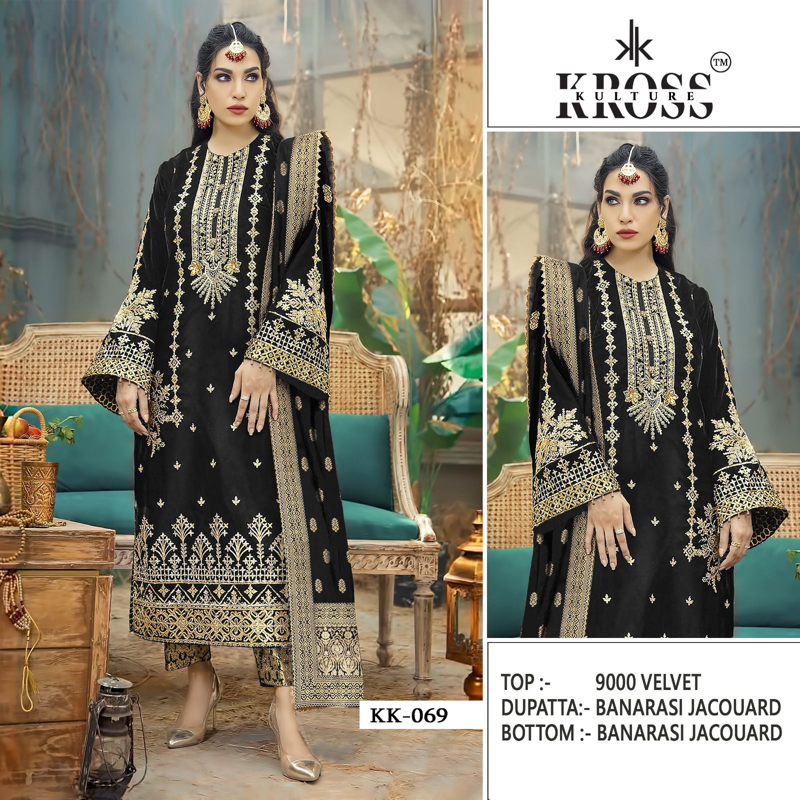 KROSS KULTURE KK 069 SERIES VELVET SALWAR SUITS