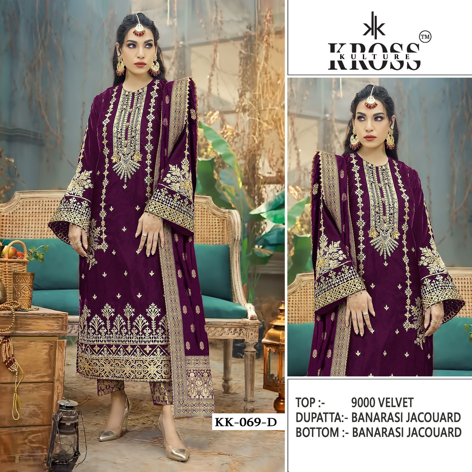 KROSS KULTURE KK 069 SERIES VELVET SALWAR SUITS