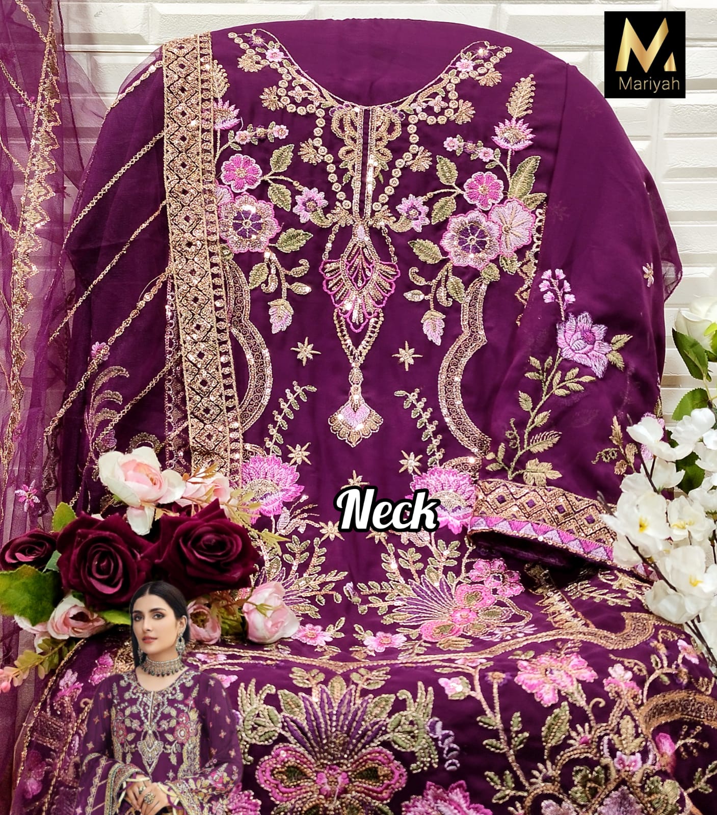 MARIYAH DESIGNER M 185 A PAKISTANI SUITS