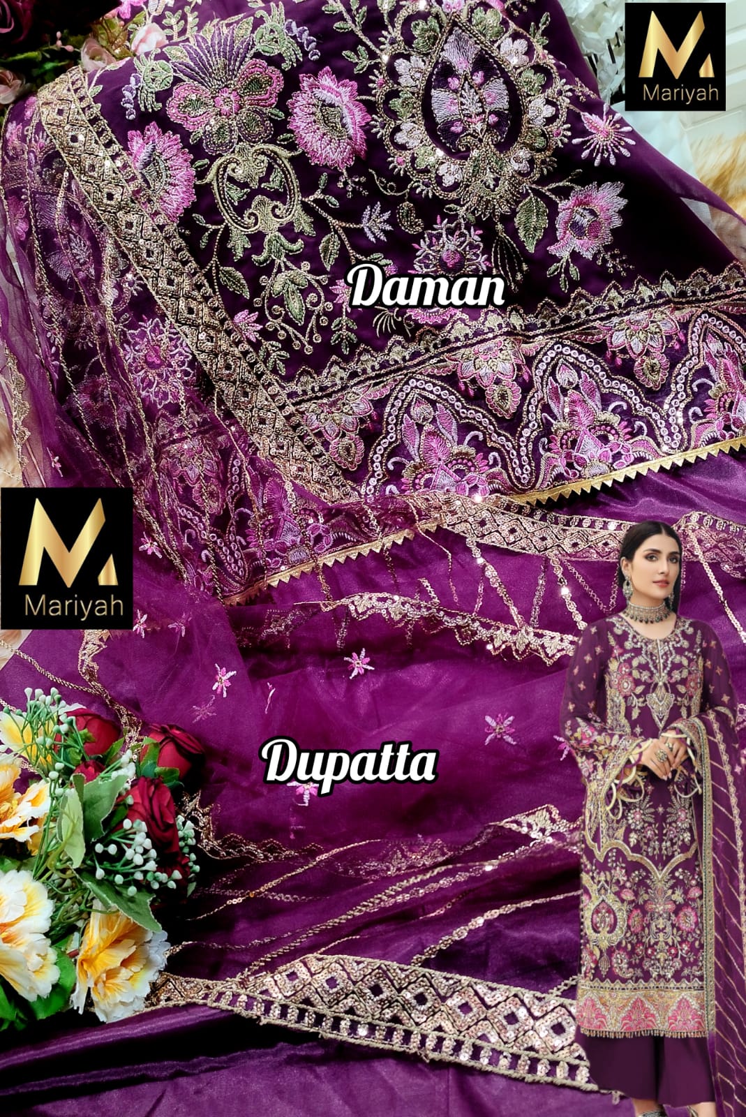 MARIYAH DESIGNER M 185 A PAKISTANI SUITS