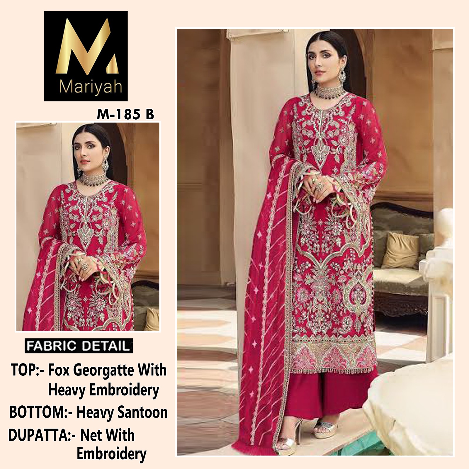 MARIYAH DESIGNER M 185 B PAKISTANI SUITS