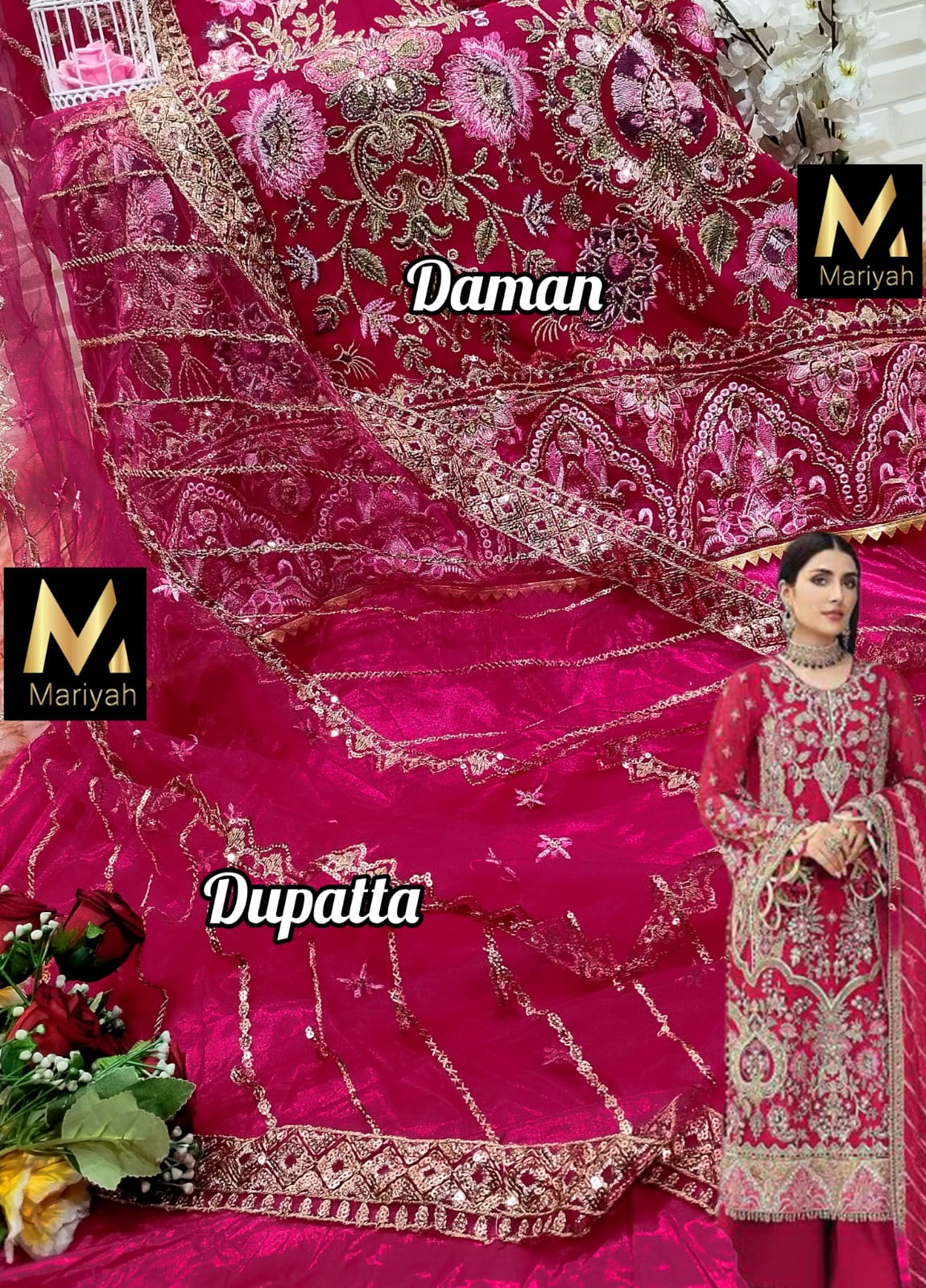 MARIYAH DESIGNER M 185 B PAKISTANI SUITS