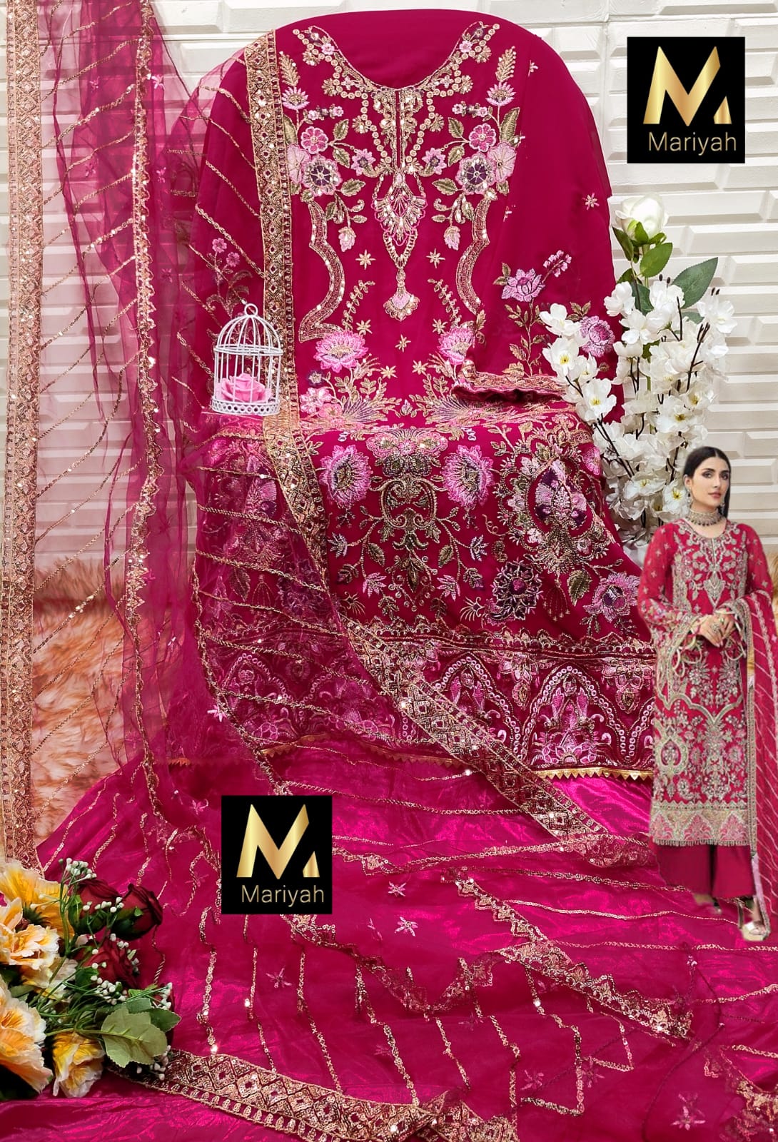 MARIYAH DESIGNER M 185 B PAKISTANI SUITS