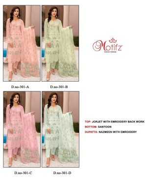 MOTIFZ 301 A TO D PAKISTANI SUITS WHOLESALE