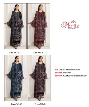 MOTIFZ 362 A TO D PAKISTANI SUITS MANUFACTURER