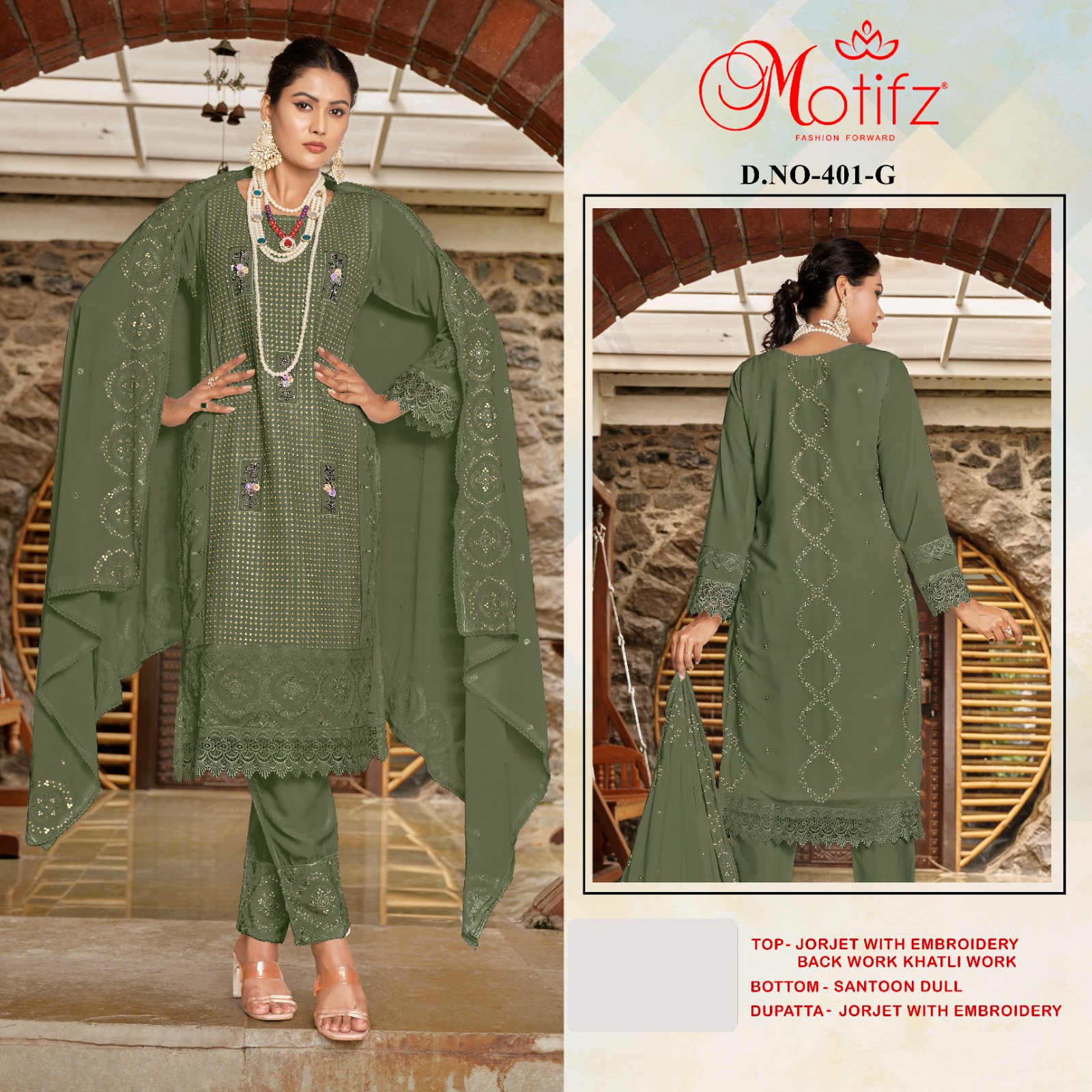 MOTIFZ 401 E TO H PAKISTANI SUITS IN INDIA