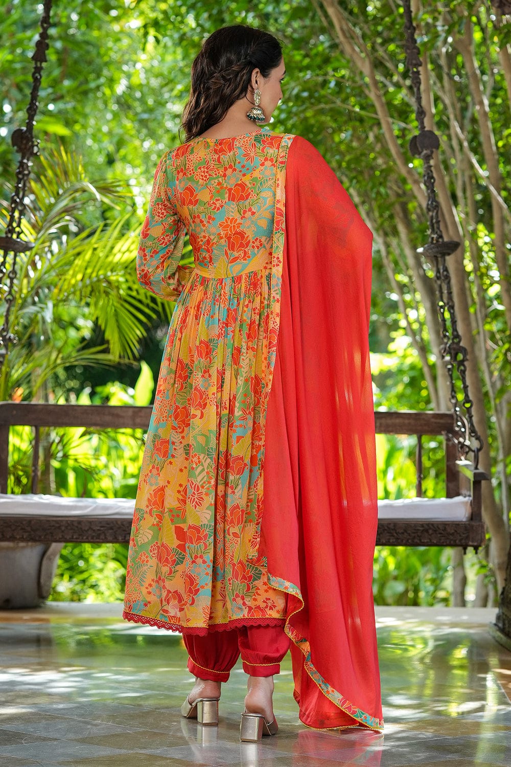 MURTI TRENDS RED AFGHANI ANGRAKHA STYLE COLLECTION