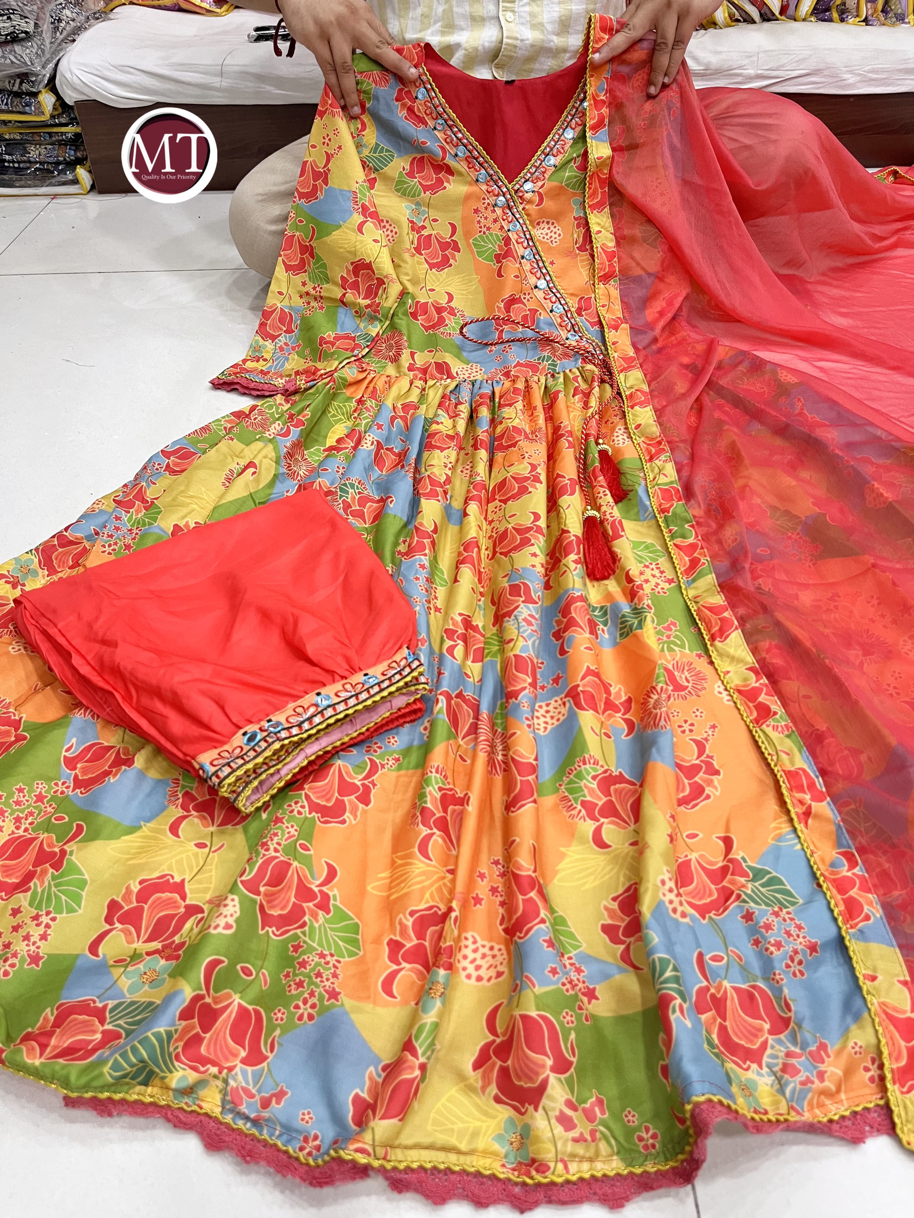 MURTI TRENDS RED AFGHANI ANGRAKHA STYLE COLLECTION