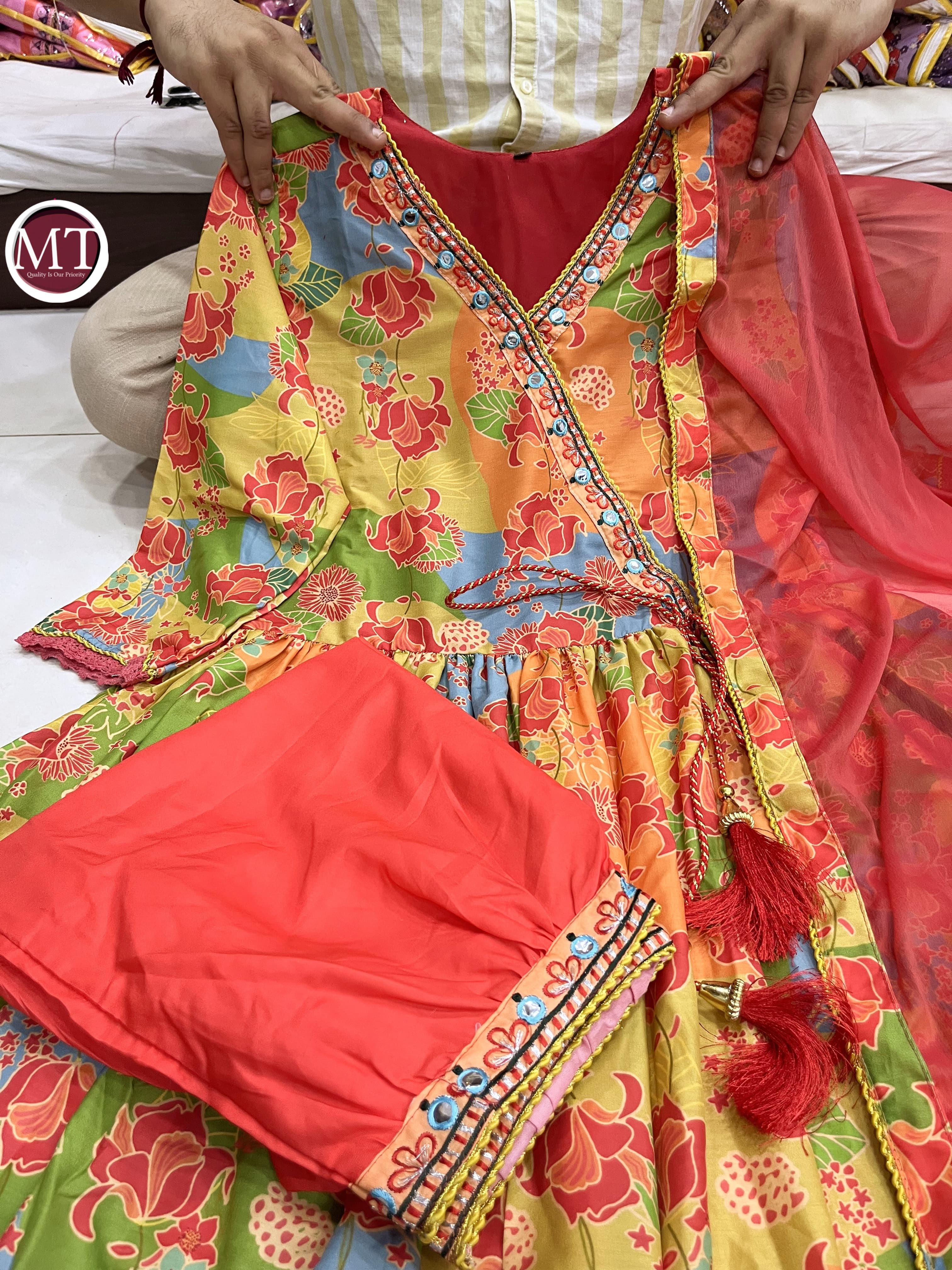 MURTI TRENDS RED AFGHANI ANGRAKHA STYLE COLLECTION