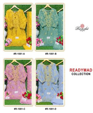 RAMSHA FASHION R 1081 READYMADE SUITS COLOURS