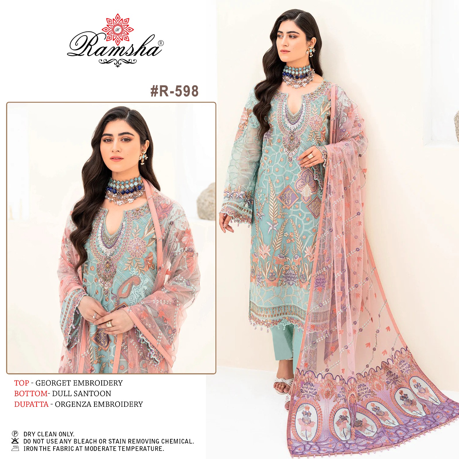 RAMSHA FASHION R 598 PAKISTANI SUITS IN INDIA