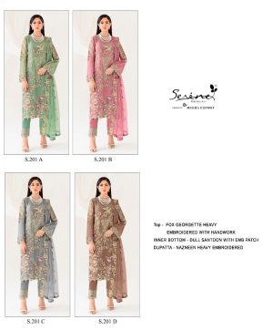 SERINE S 201 A TO D PAKISTANI SUITS IN INDIA