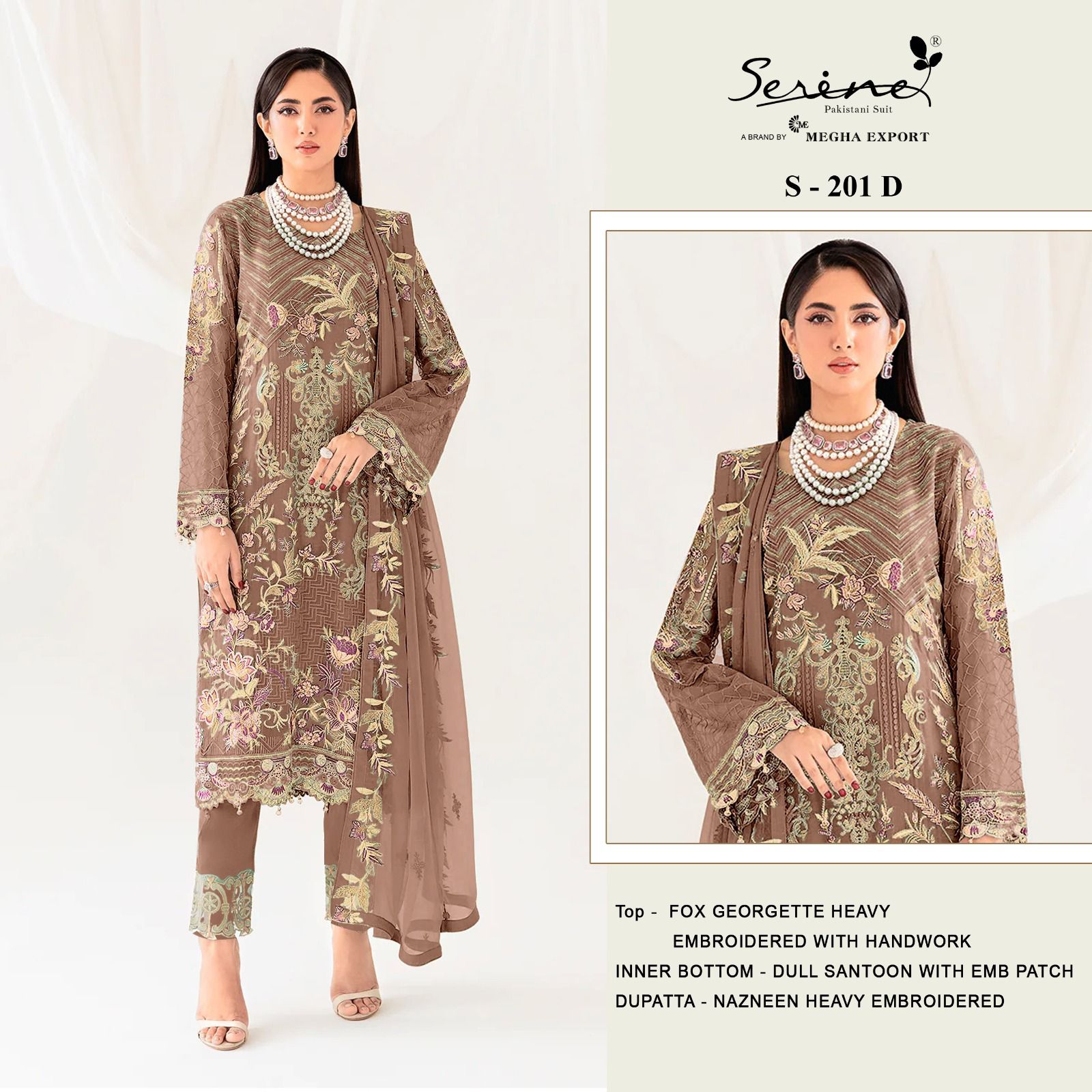 SERINE S 201 A TO D PAKISTANI SUITS IN INDIA