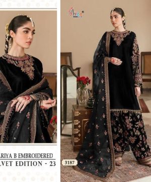 SHREE FABS 3187 MARIYA B VELVET SALWAR SUITS