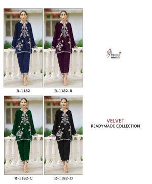 SHREE FABS R 1182 SERIES VELVET READYMADE SUITS