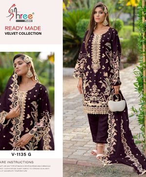 SHREE FABS V 1135 G READYMADE VELVET SALWAR SUITS