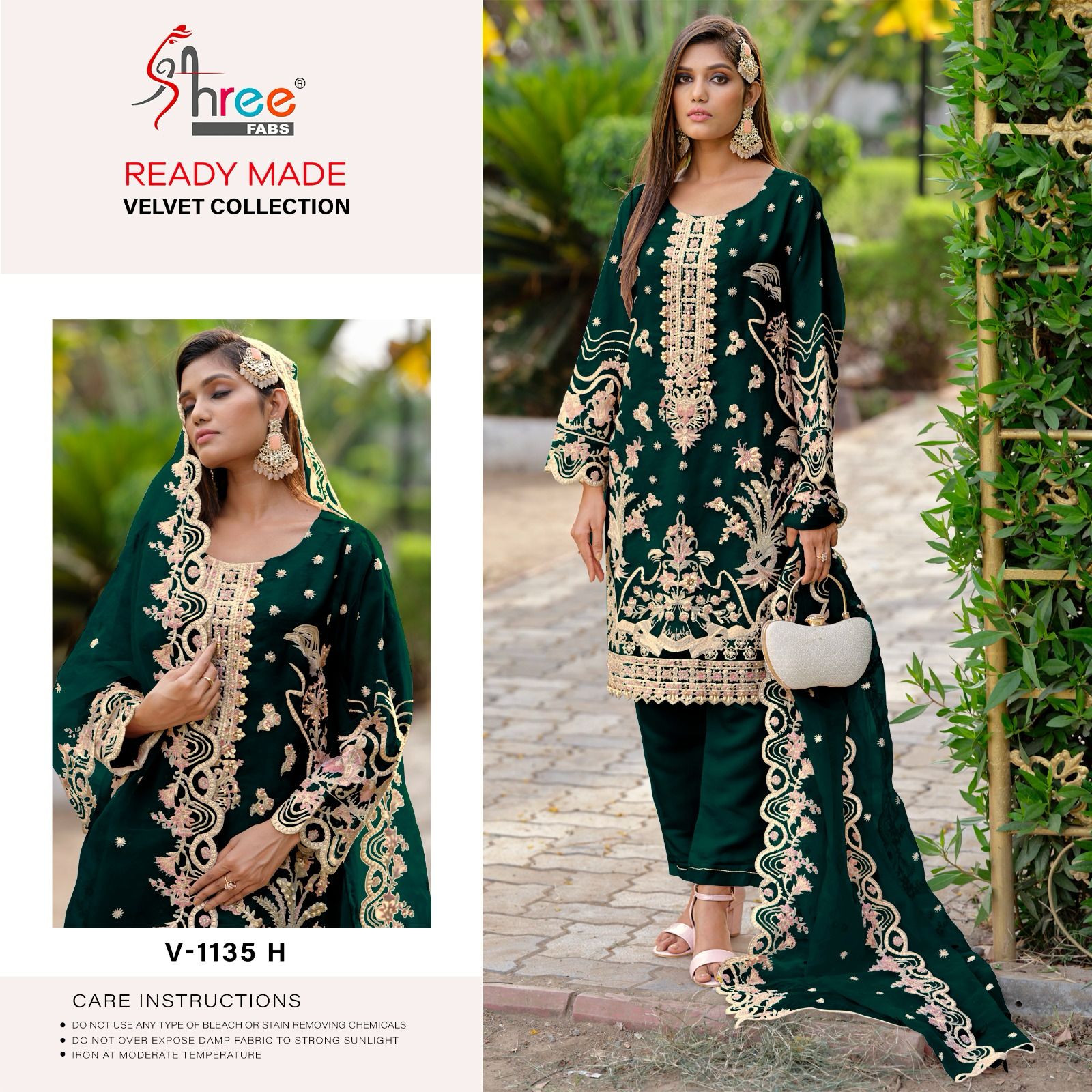 SHREE FABS V 1135 H READYMADE VELVET SALWAR SUITS