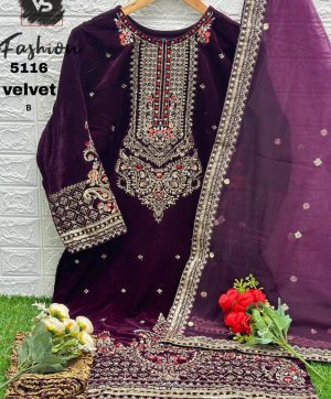 VS FASHION 5116 B VELVET READYMADE SALWAR SUITS