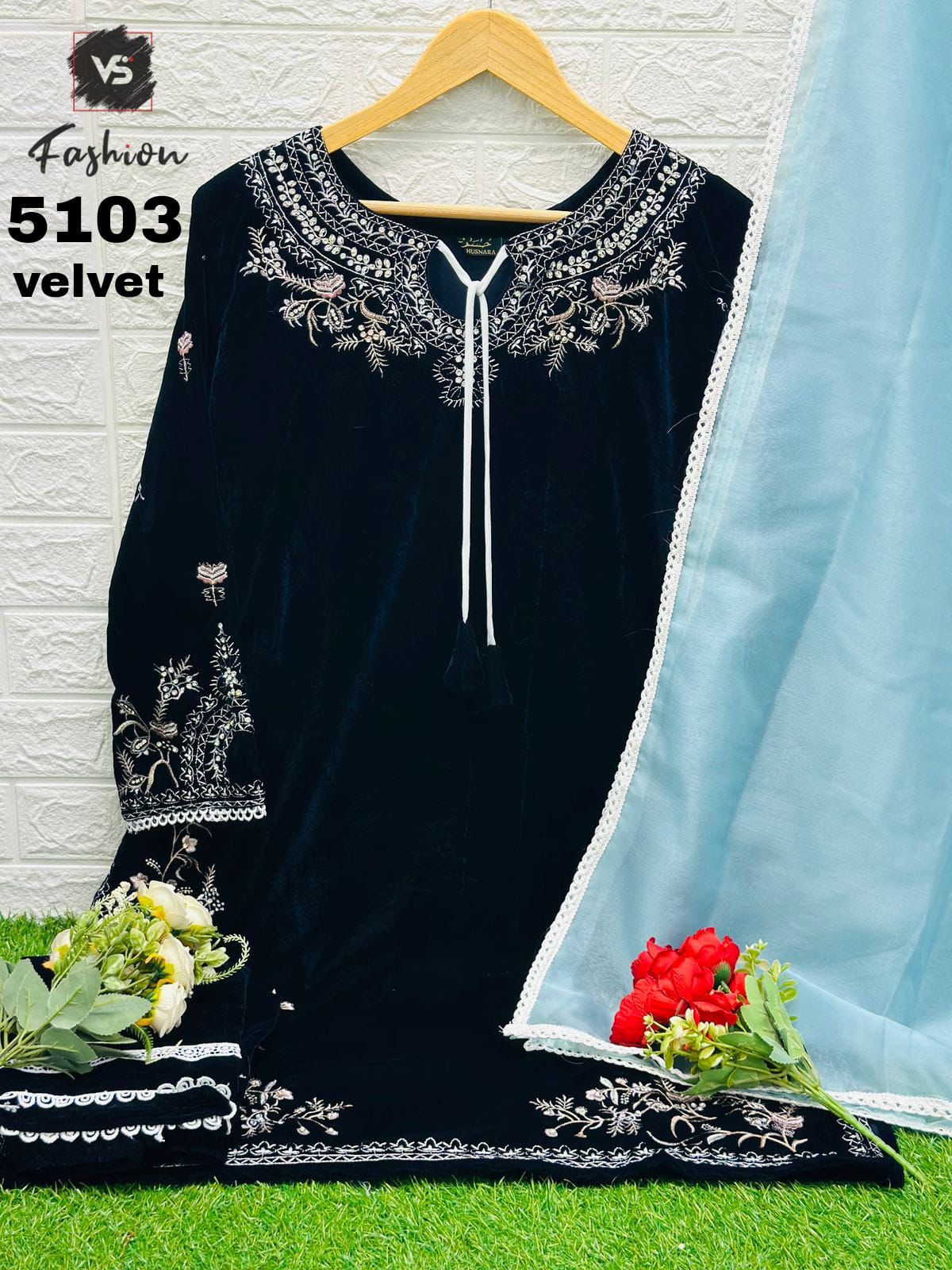 VS FASHION RM 5103 A VELVET READYMADE SUITS