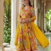 ASIM JOFA YELLOW ALIA CUT DESIGENR SUITS WHOLESALE