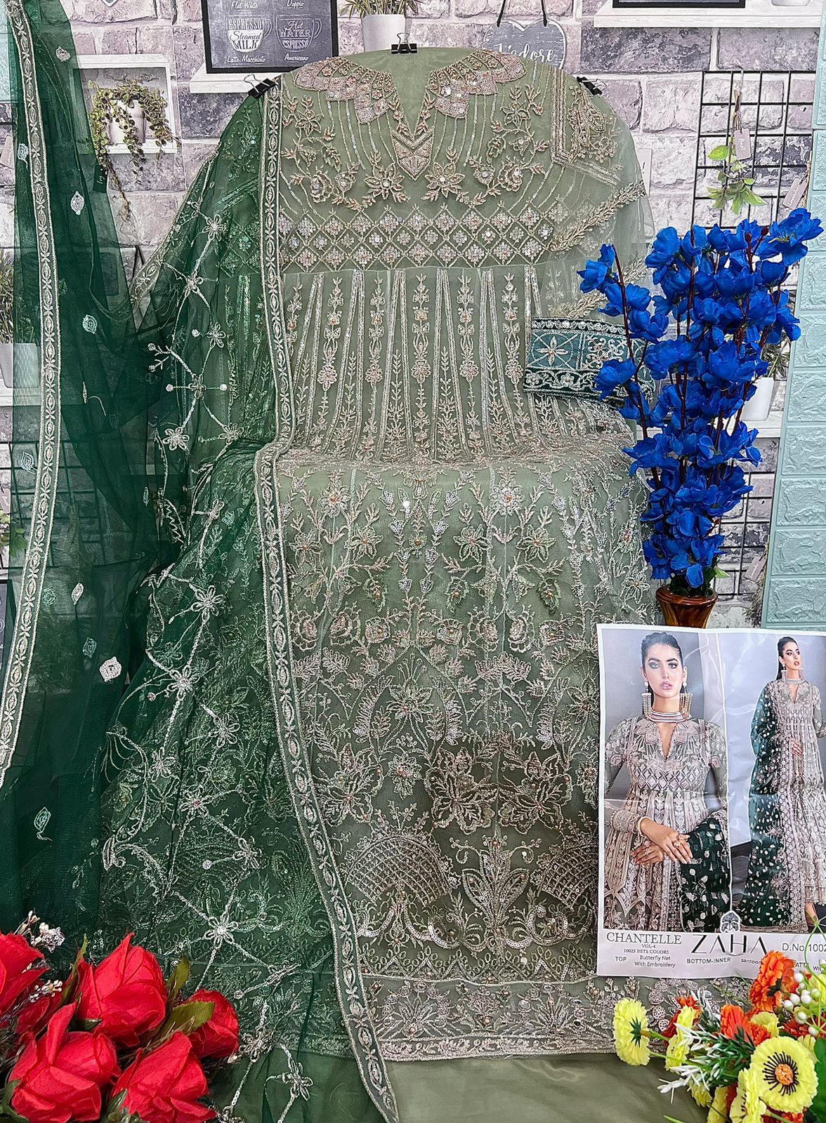 ZAHA 10025 A TO D CHANTELLE VOL 4 PAKISTANI SUITS