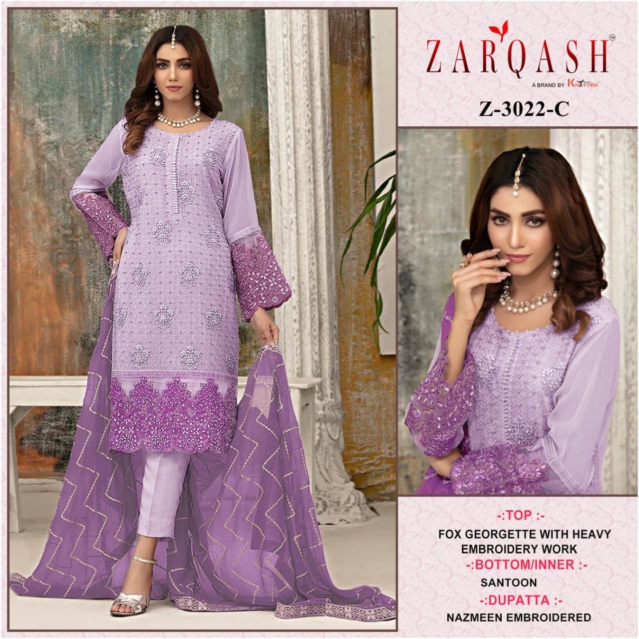 ZARQASH Z 3022 C SALWAR SUITS MANUFACTURER