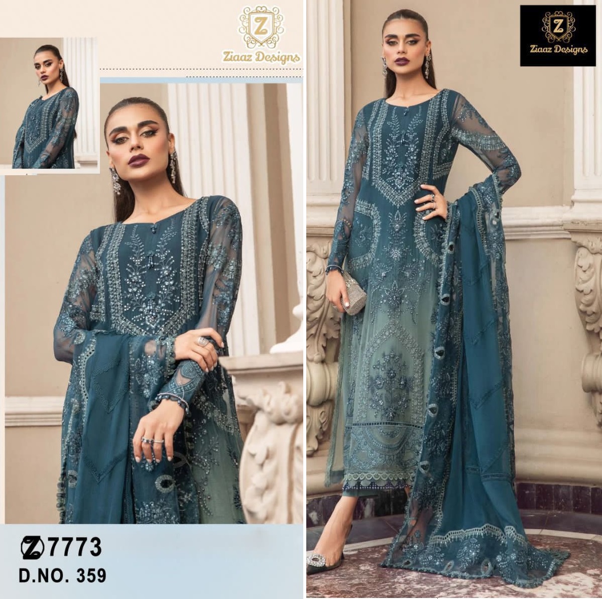 ZIAAZ DESIGNS 359 PAKISTANI SUITS IN INDIA