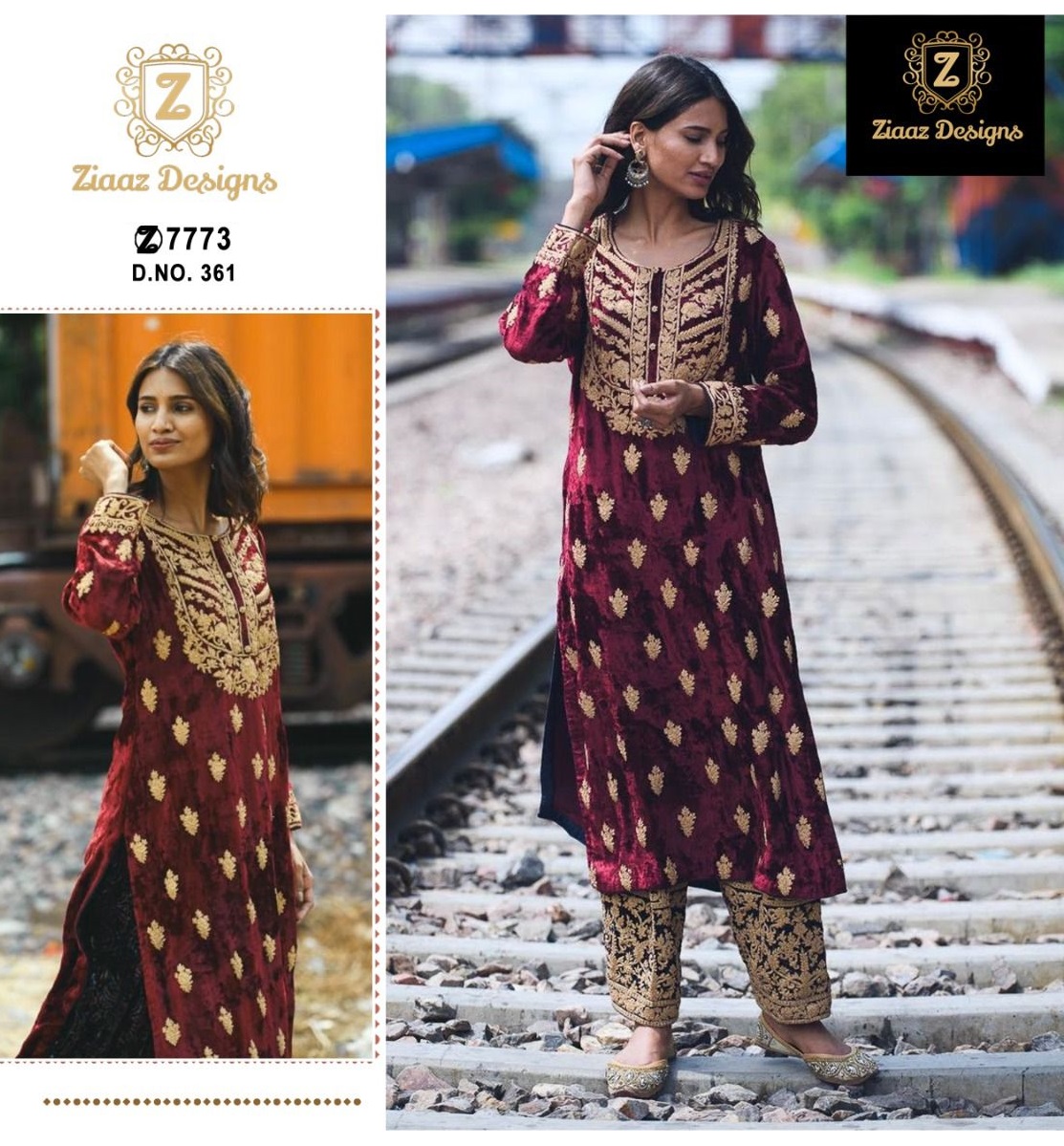 ZIAAZ DESIGNS 361 VELVET PAKISTANI SUITS IN INDIA