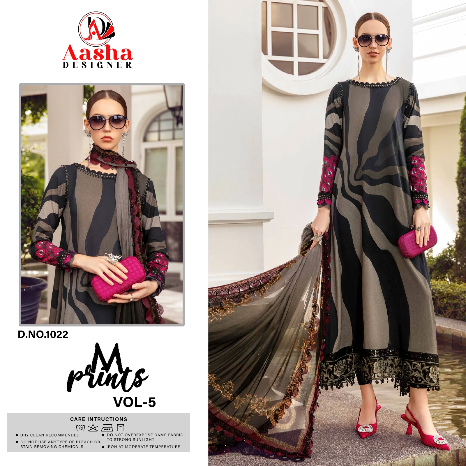 AASHA DESIGNER 1022 M PRINTS VOL 5 SALWAR SUITS