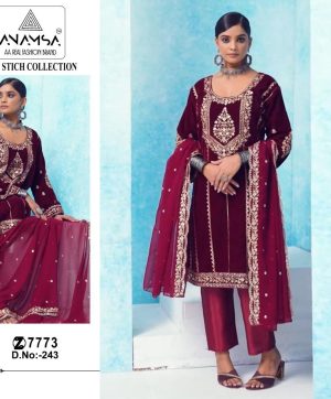 ANAMSA 243 VELVET SALWAR SUITS WHOLESALE