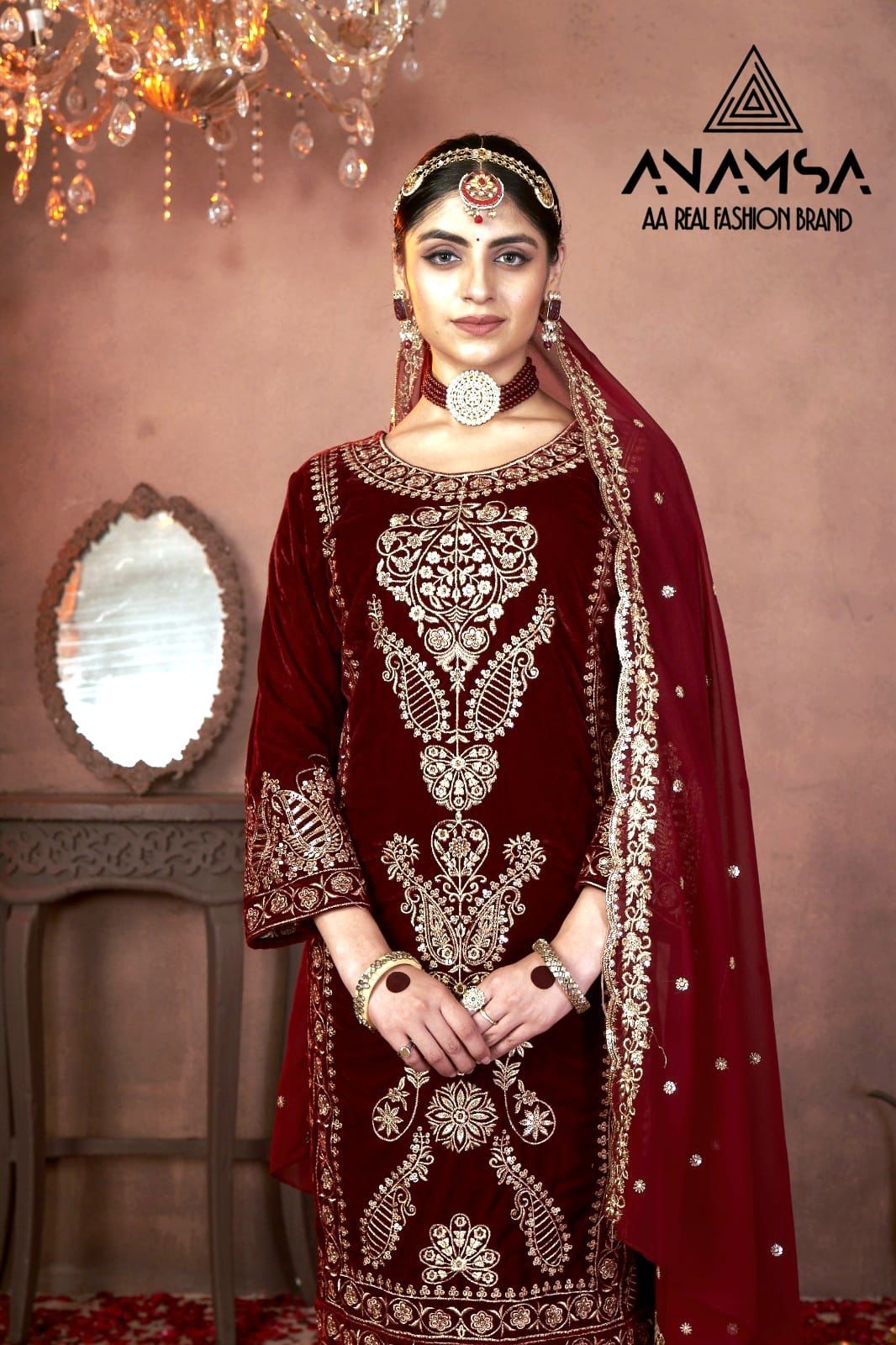 ANAMSA 261 VELVET PAKISTANI SUITS MANUFACTURER