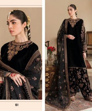 DEEPSY SUITS 101 MARIA B VELVET SALWAR SUITS