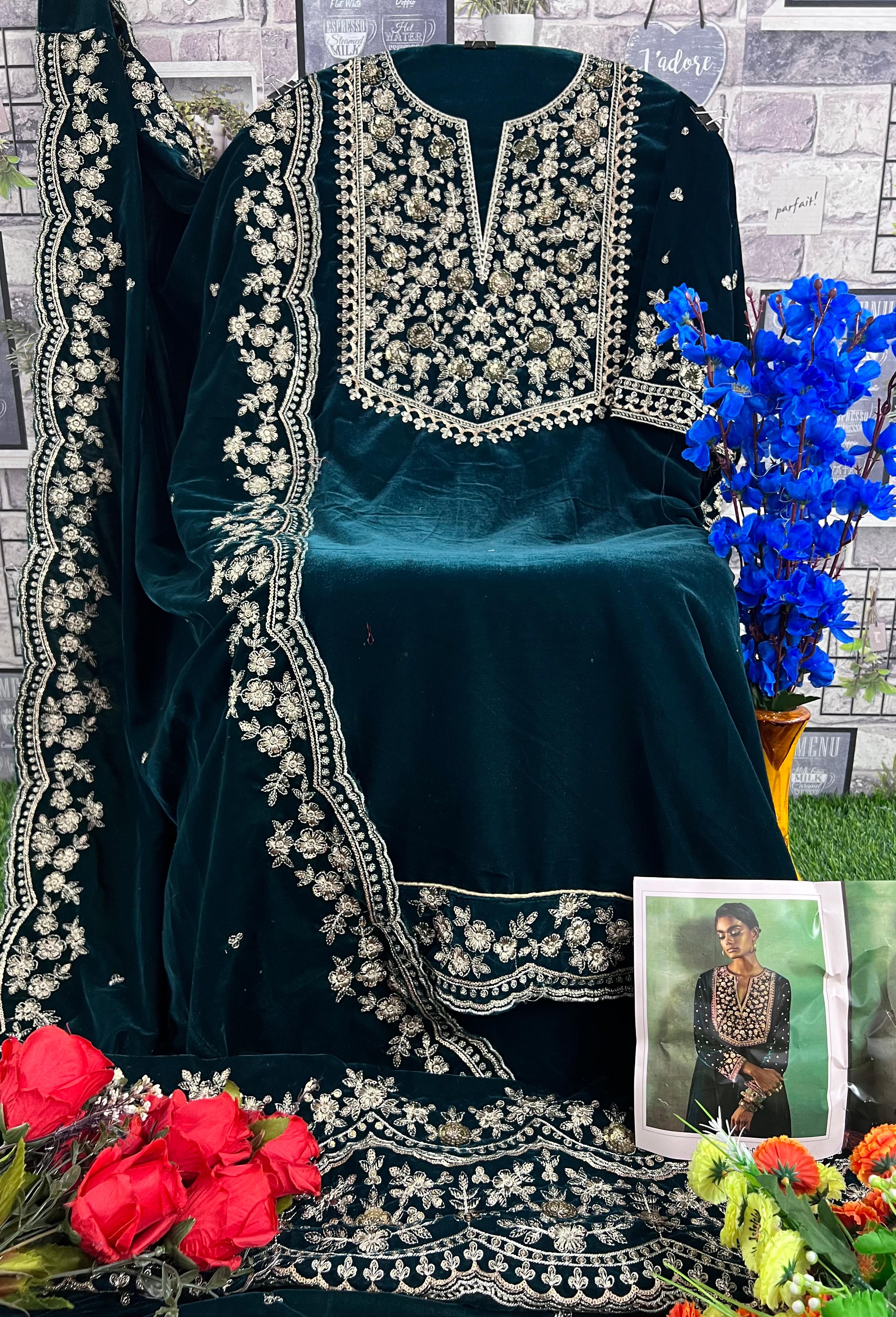 DEEPSY SUITS 32213 C VELVET PAKISTANI SUITS