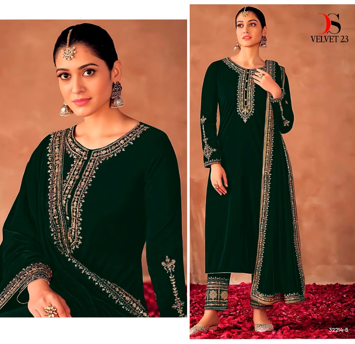 DEEPSY SUITS 32214 B VELVET 23 SALWAR SUITS