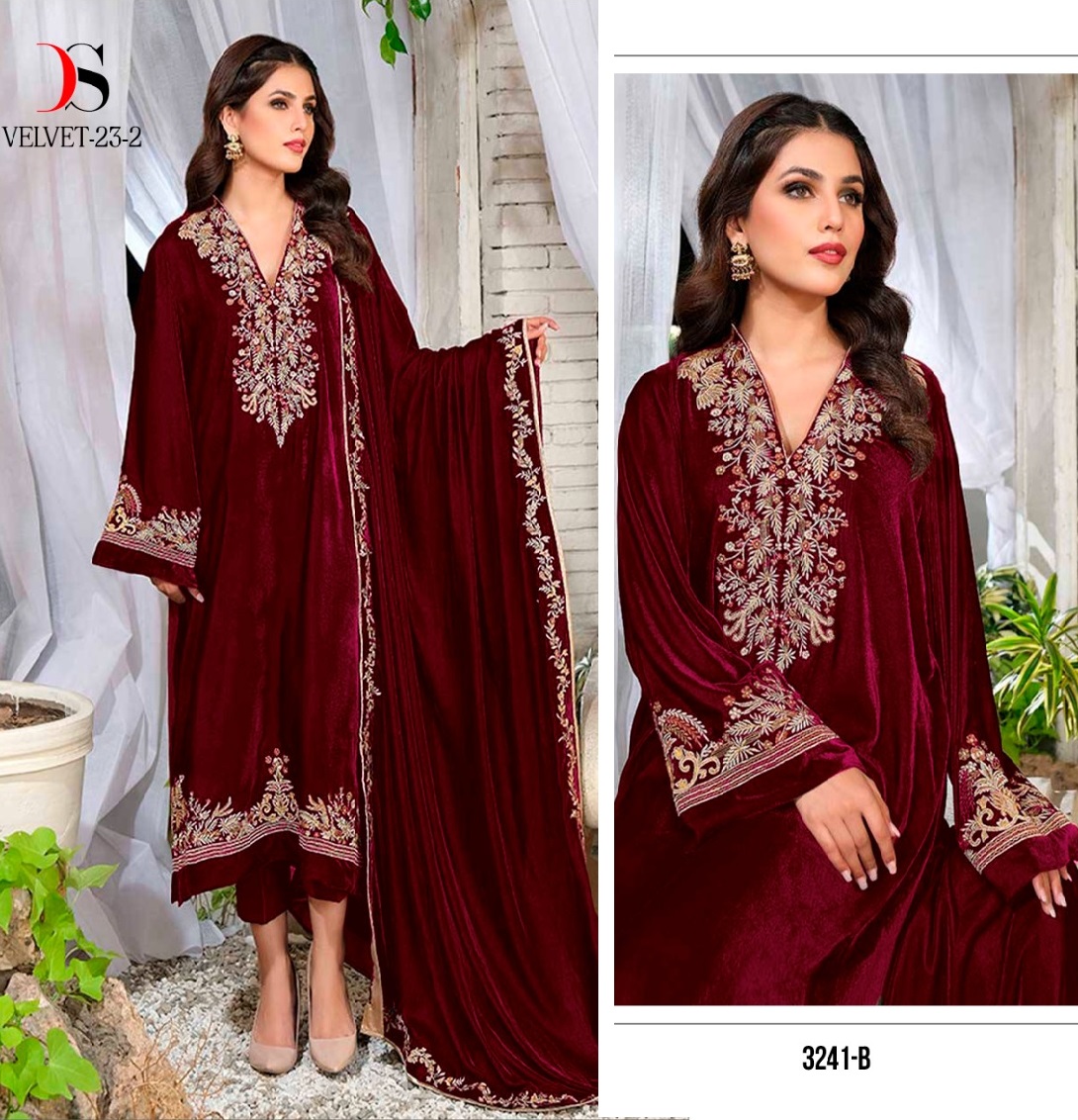 DEEPSY SUITS 3241 B VELVET PAKISTANI SUITS IN INDIA