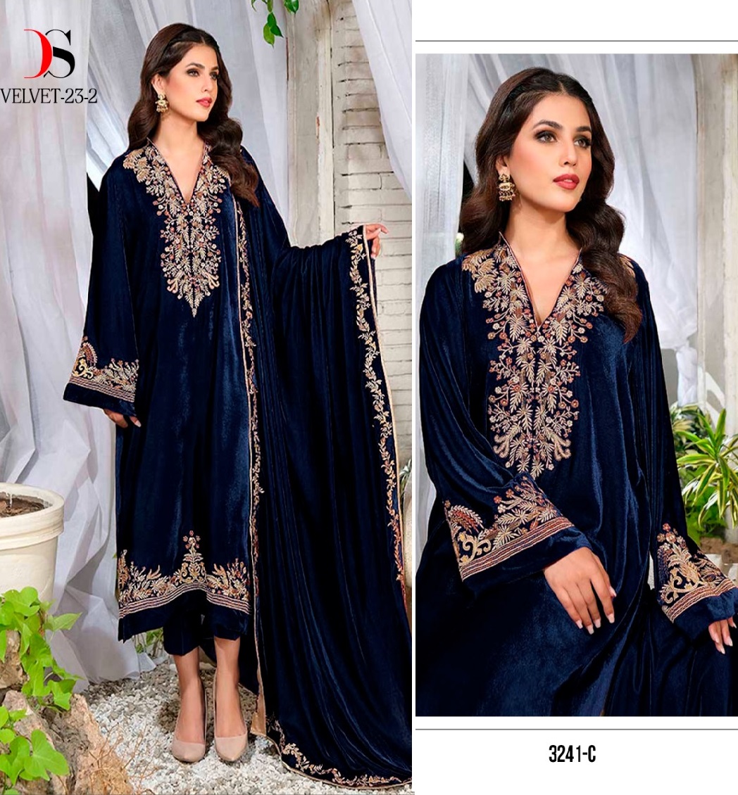 DEEPSY SUITS 3241 C VELVET PAKISTANI SUITS IN INDIA