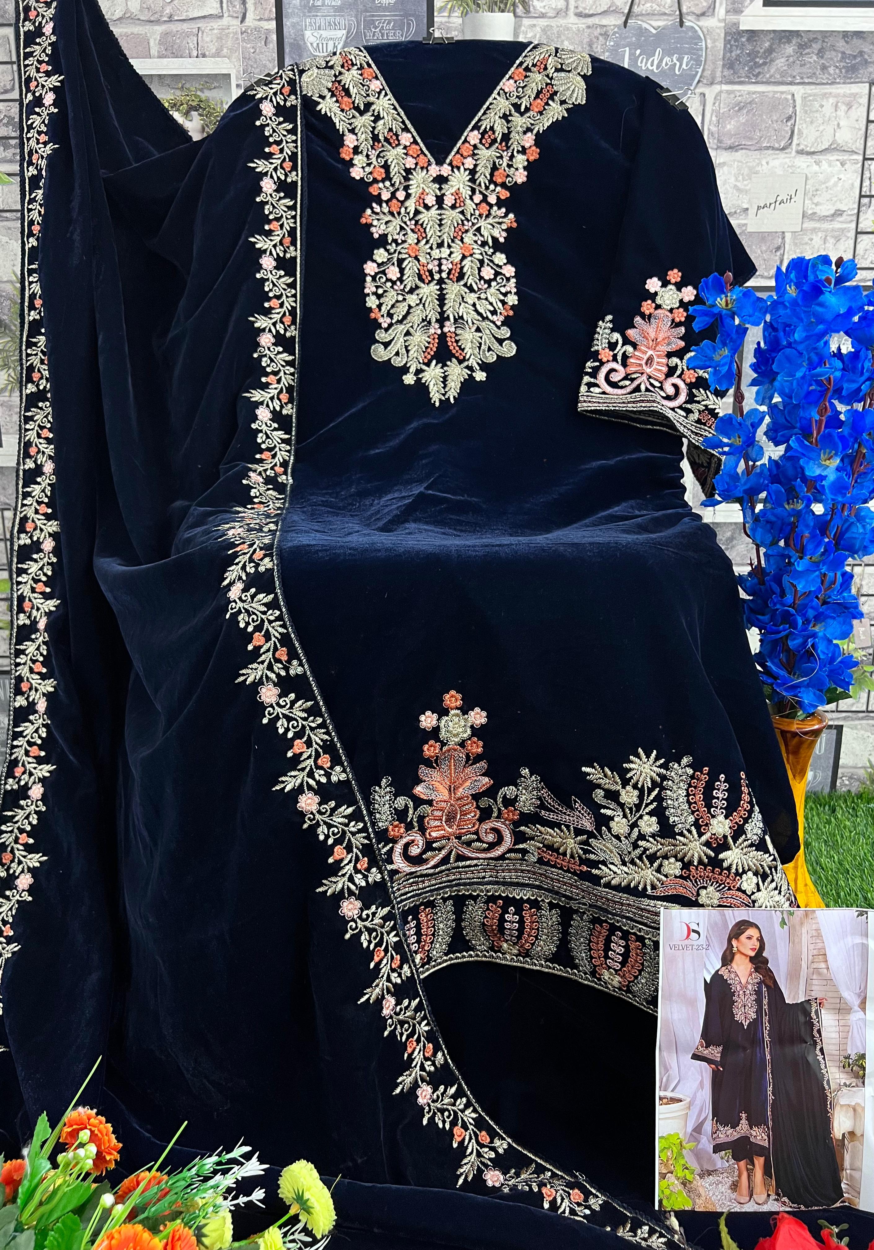 DEEPSY SUITS 3241 C VELVET PAKISTANI SUITS IN INDIA