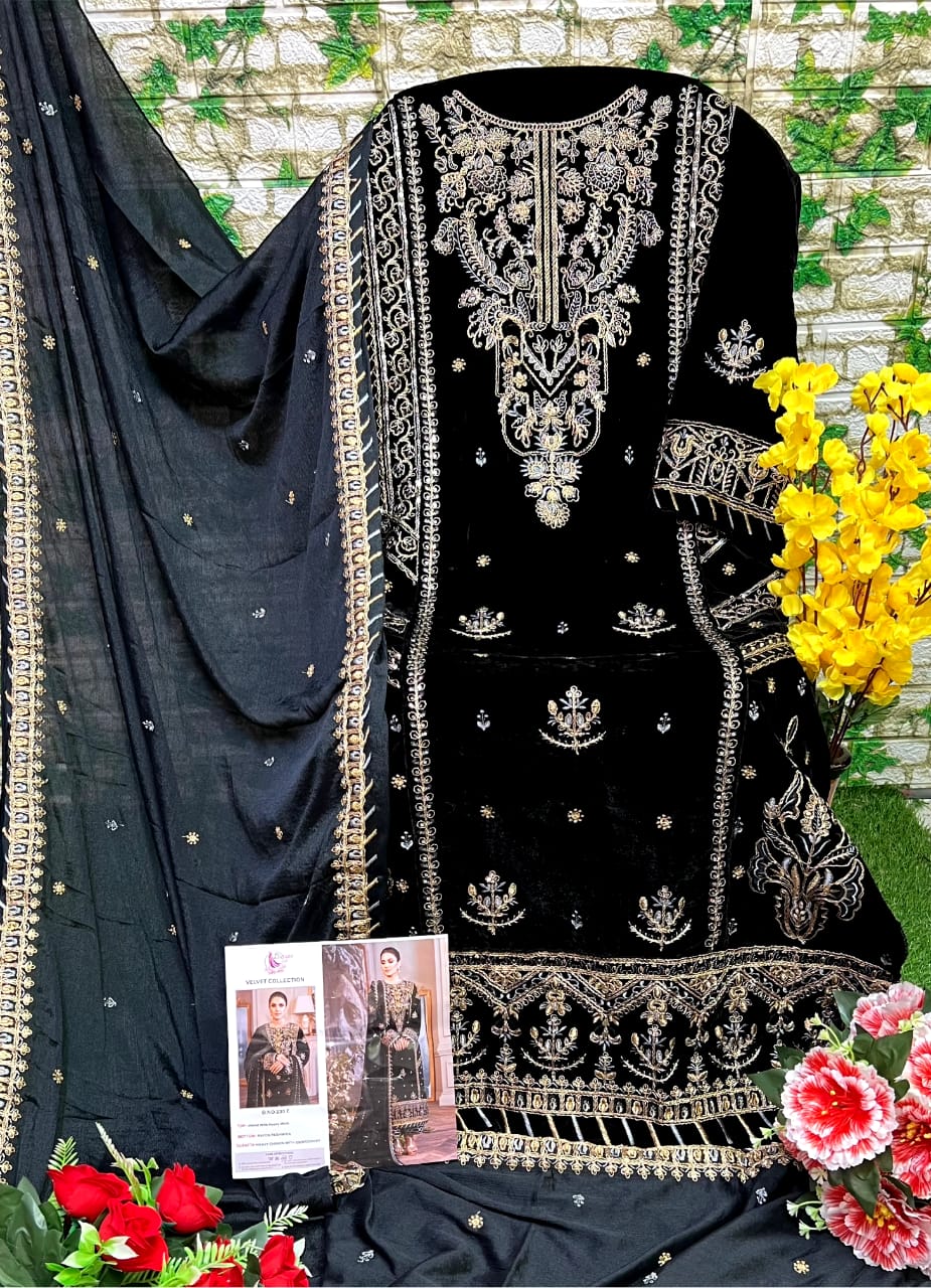 DINSAA 230 E VELVET PAKISTANI SUITS IN INDIA