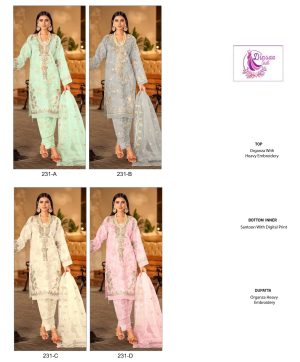 DINSAA SUIT 231 A TO D SALWAR SUITS WHOLESALE