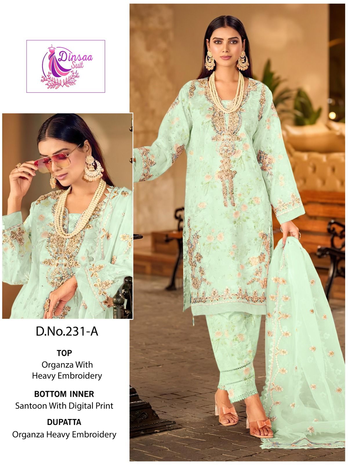 DINSAA SUIT 231 A TO D SALWAR SUITS WHOLESALE