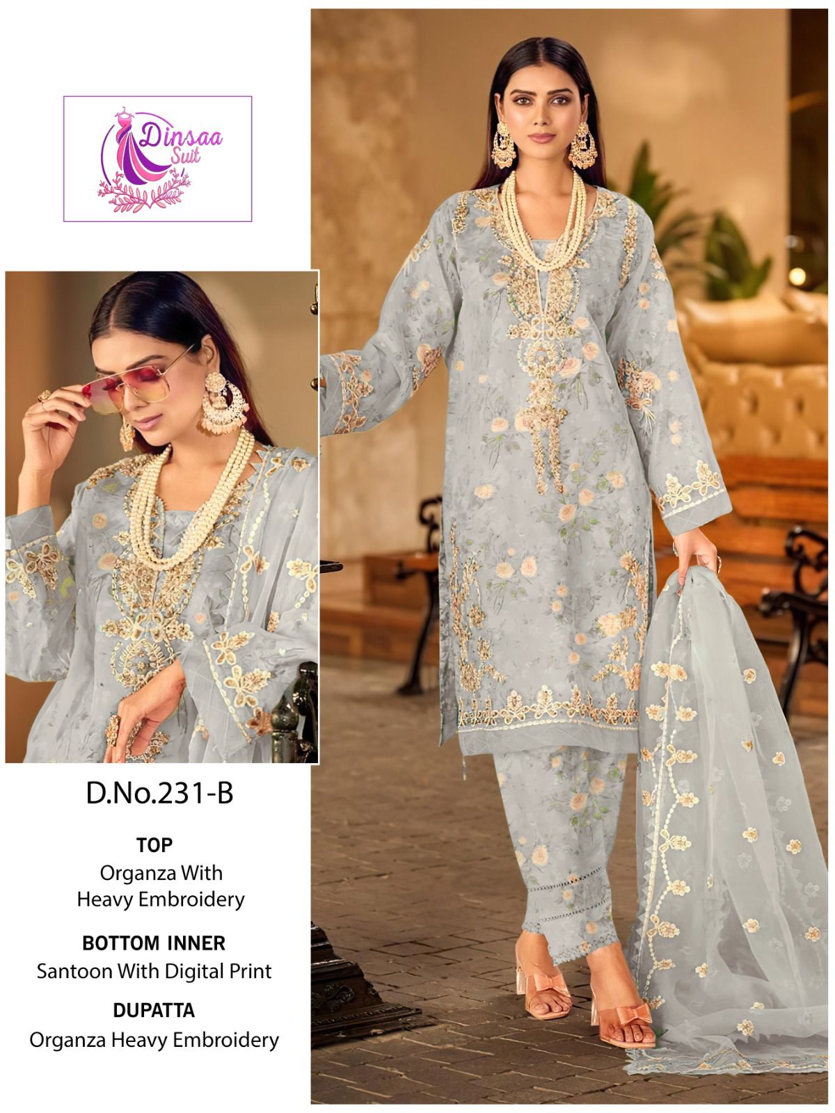 DINSAA SUIT 231 A TO D SALWAR SUITS WHOLESALE