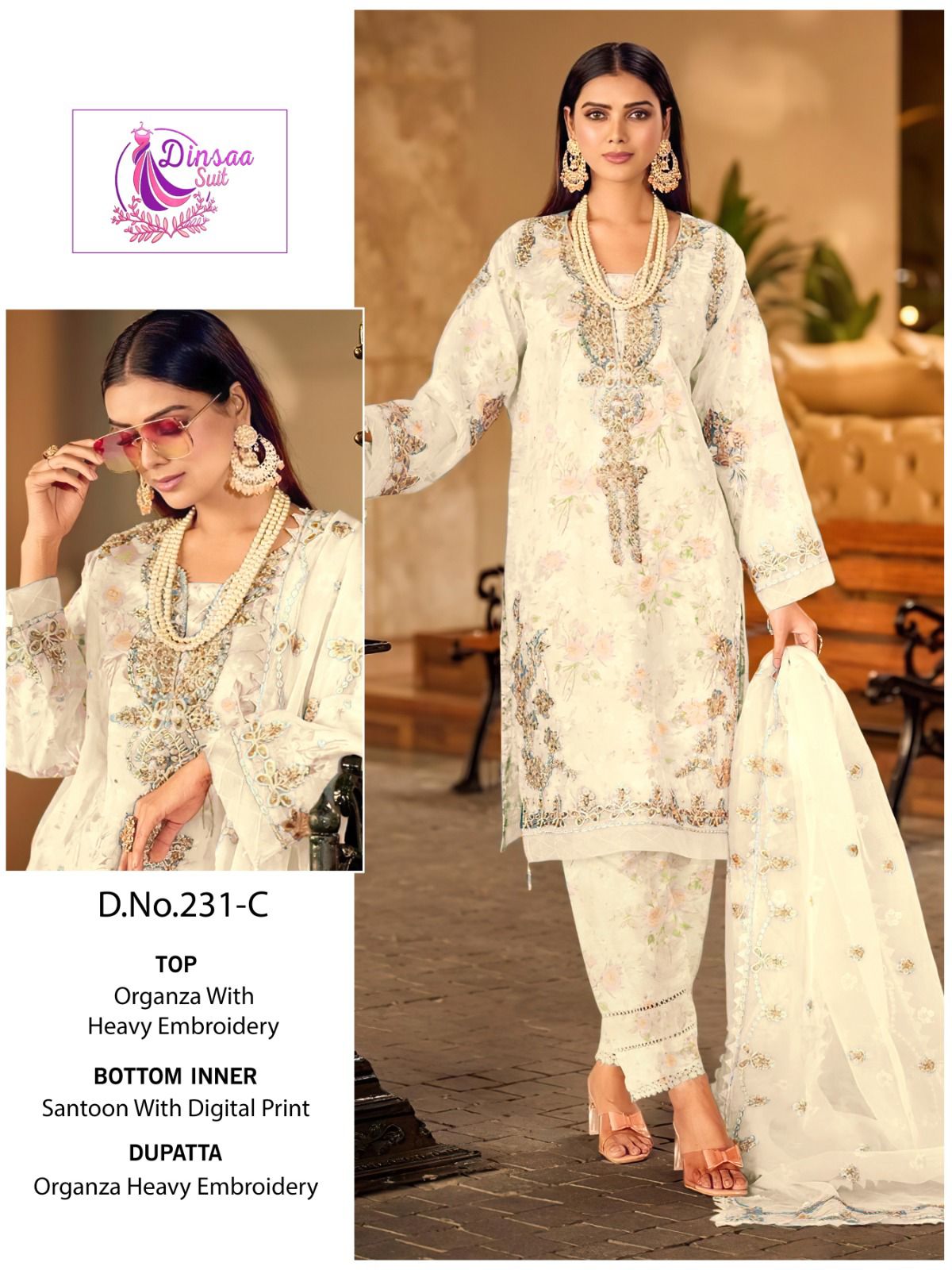 DINSAA SUIT 231 A TO D SALWAR SUITS WHOLESALE