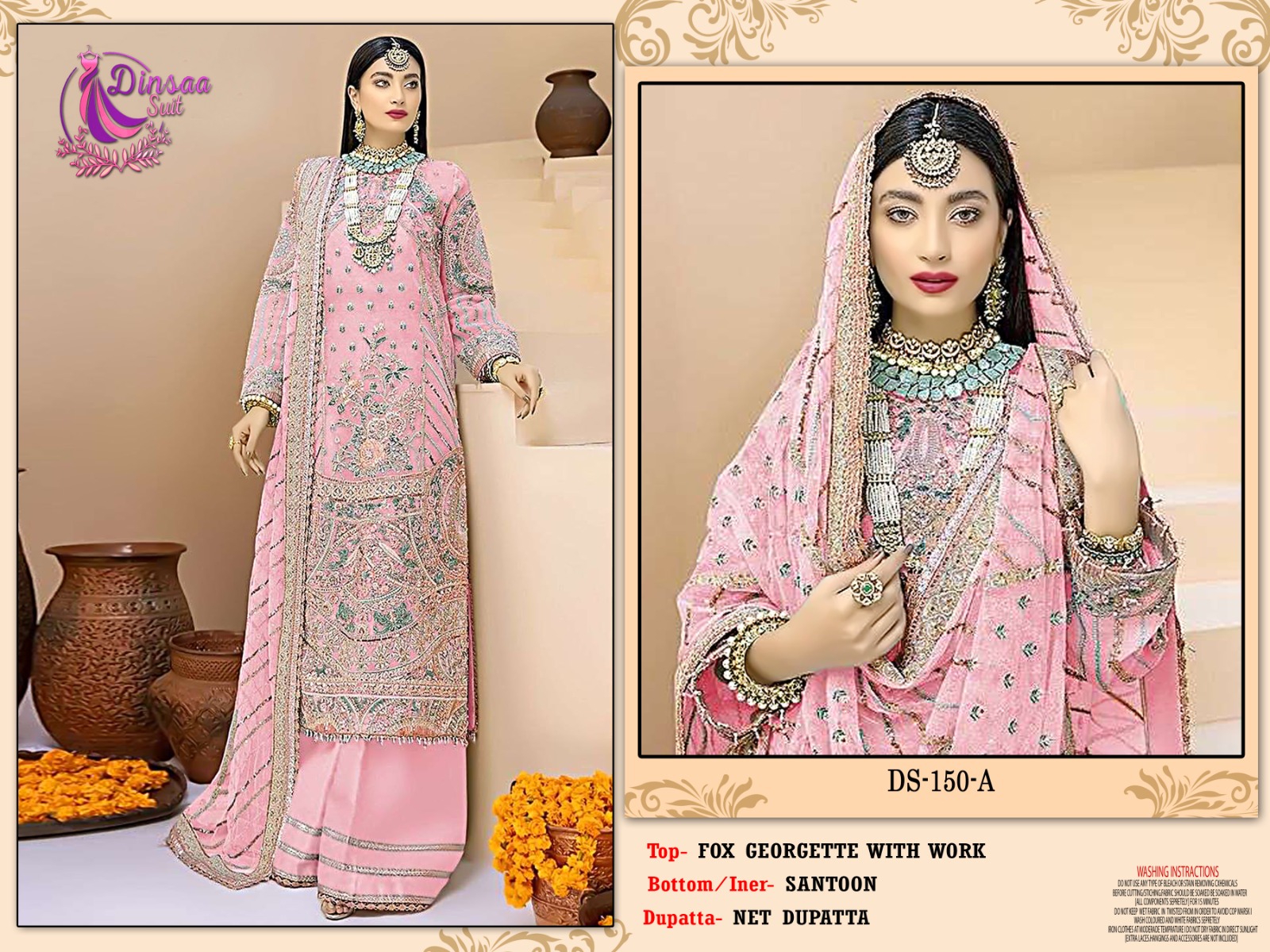 DINSAA SUIT DS 150 A TO D SALWAR SUITS WHOLESALE